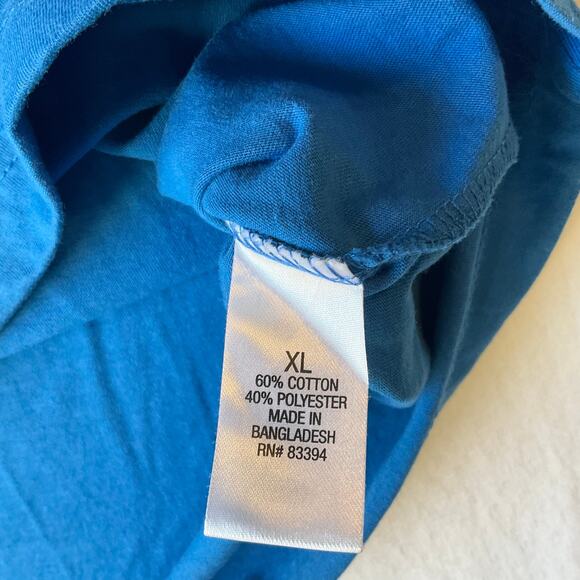 Blue Mountain Men T-shirt size XL Short Sleeve Stretchy Solid Blue - Picture 6 of 7